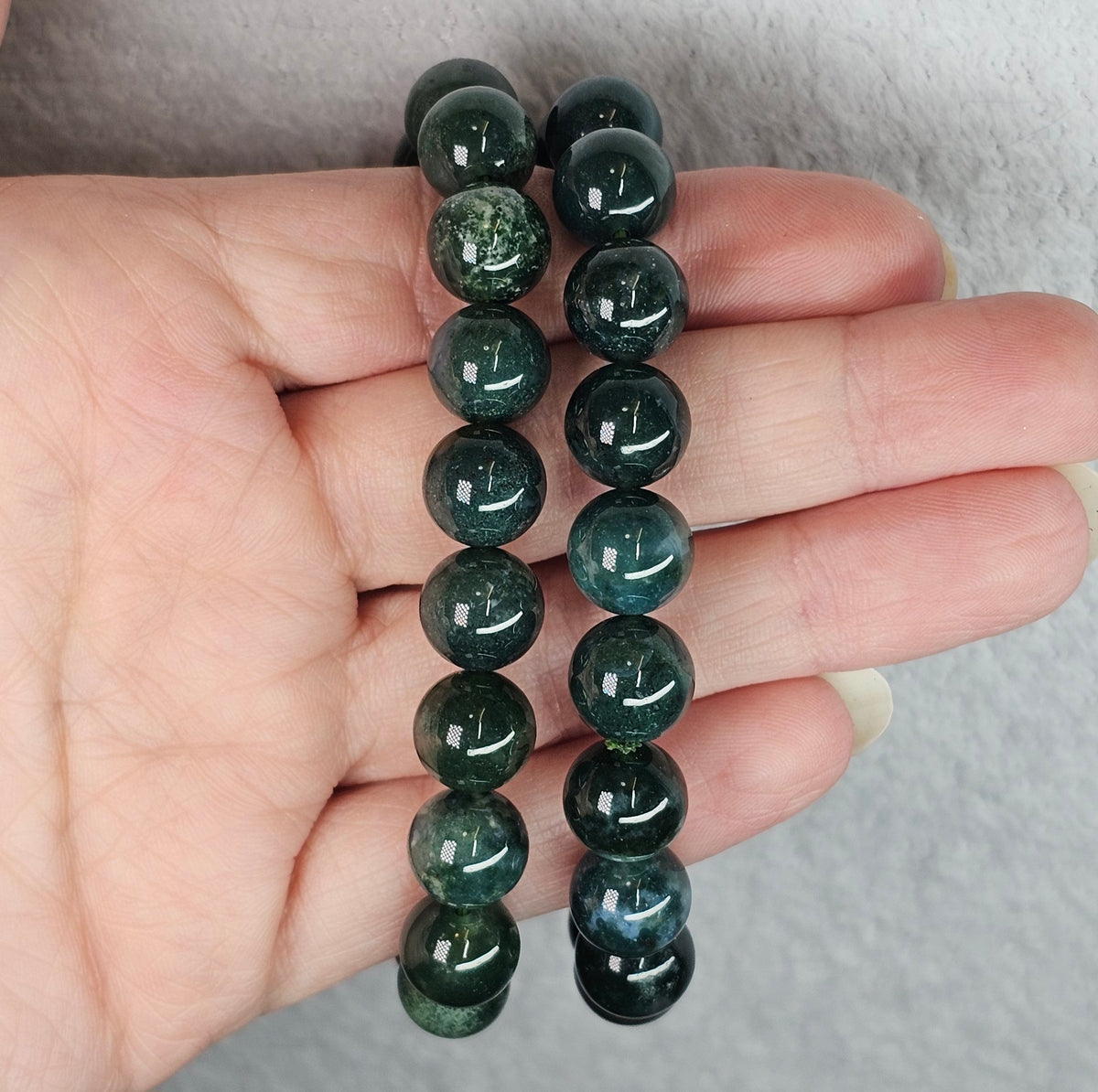 Moss Agate Bracelet - 10mm