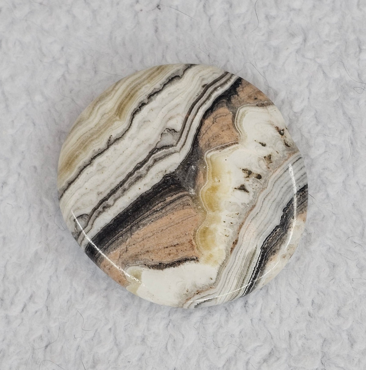 Zebra Calcite Palm Stone