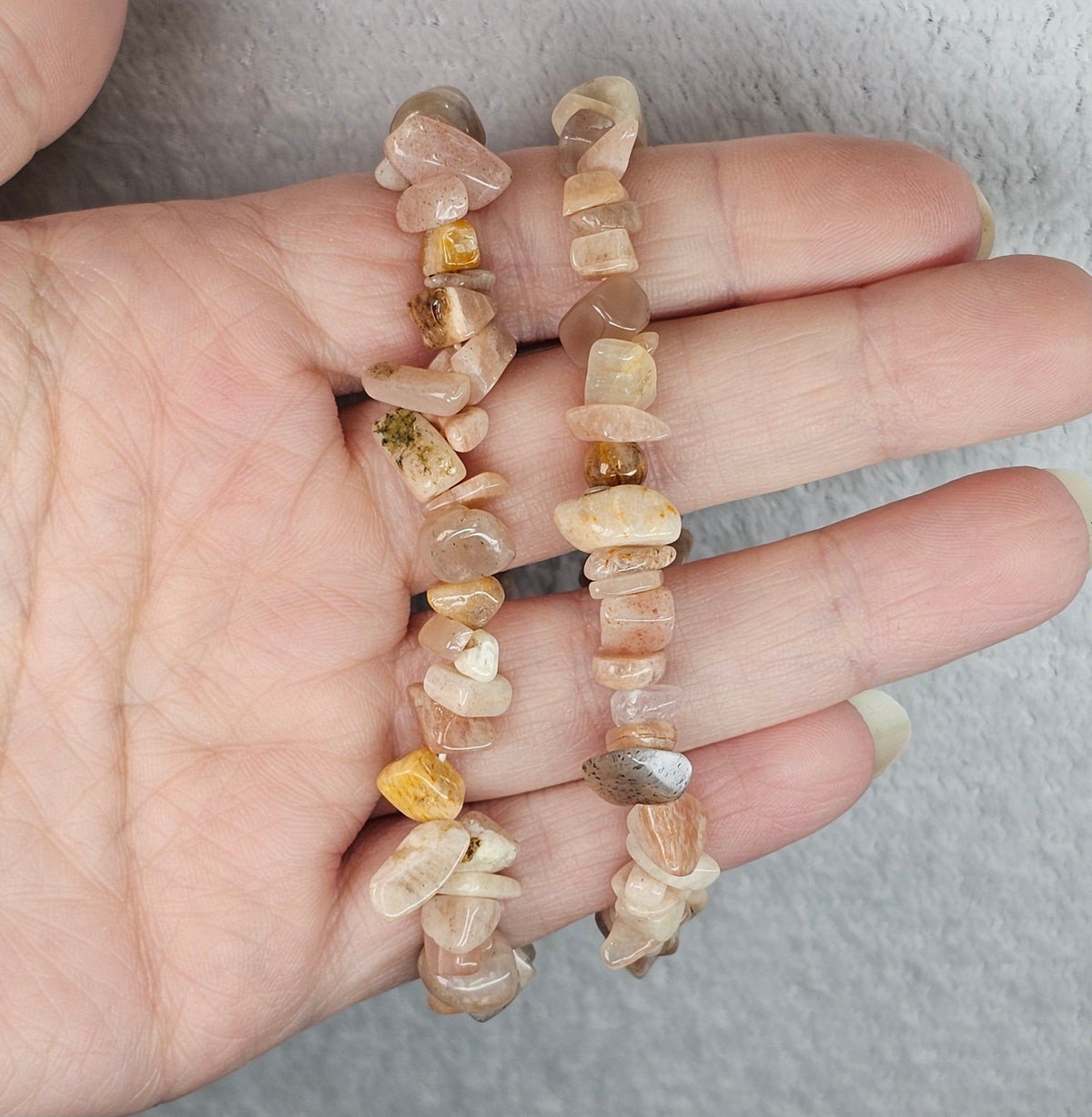 Peach Moonstone Chip Bracelet
