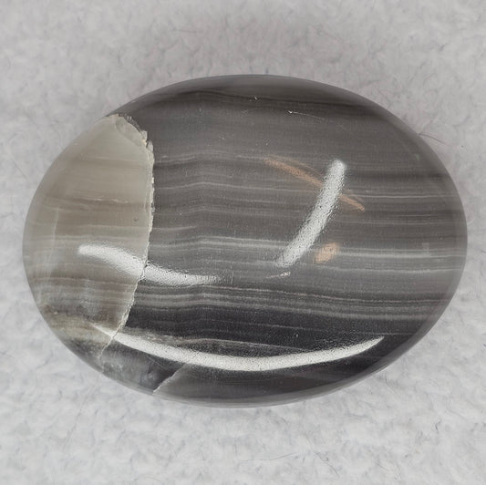 Black Banded Calcite Palm Stones