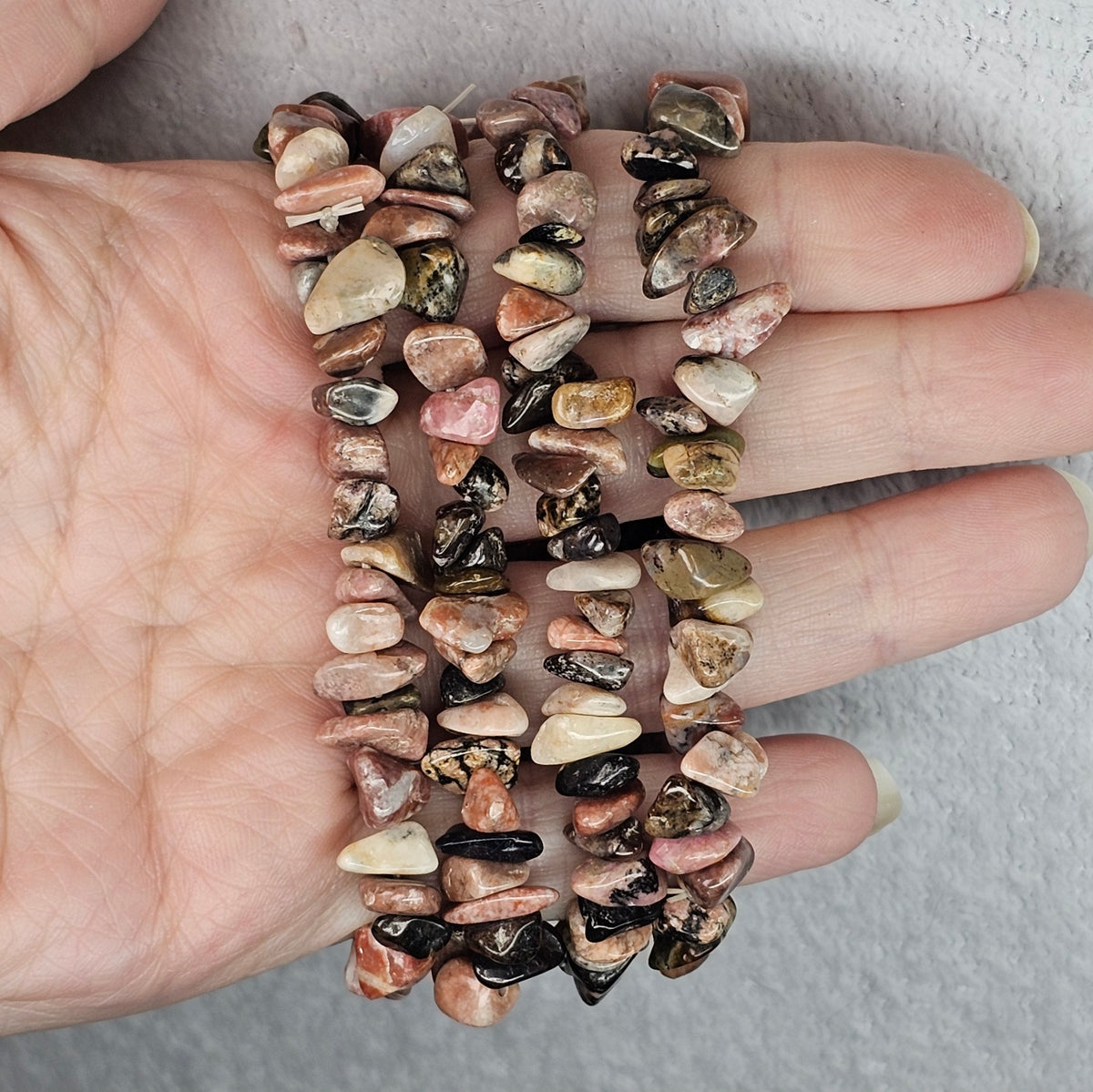 Rhodonite Chip Bracelet