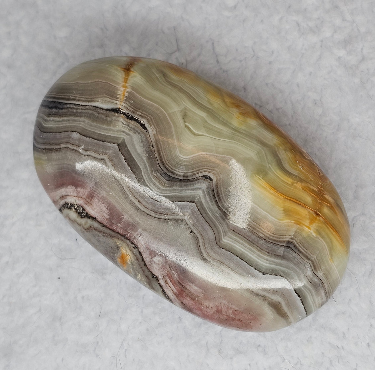 Pink Banded Calcite Palm Stones