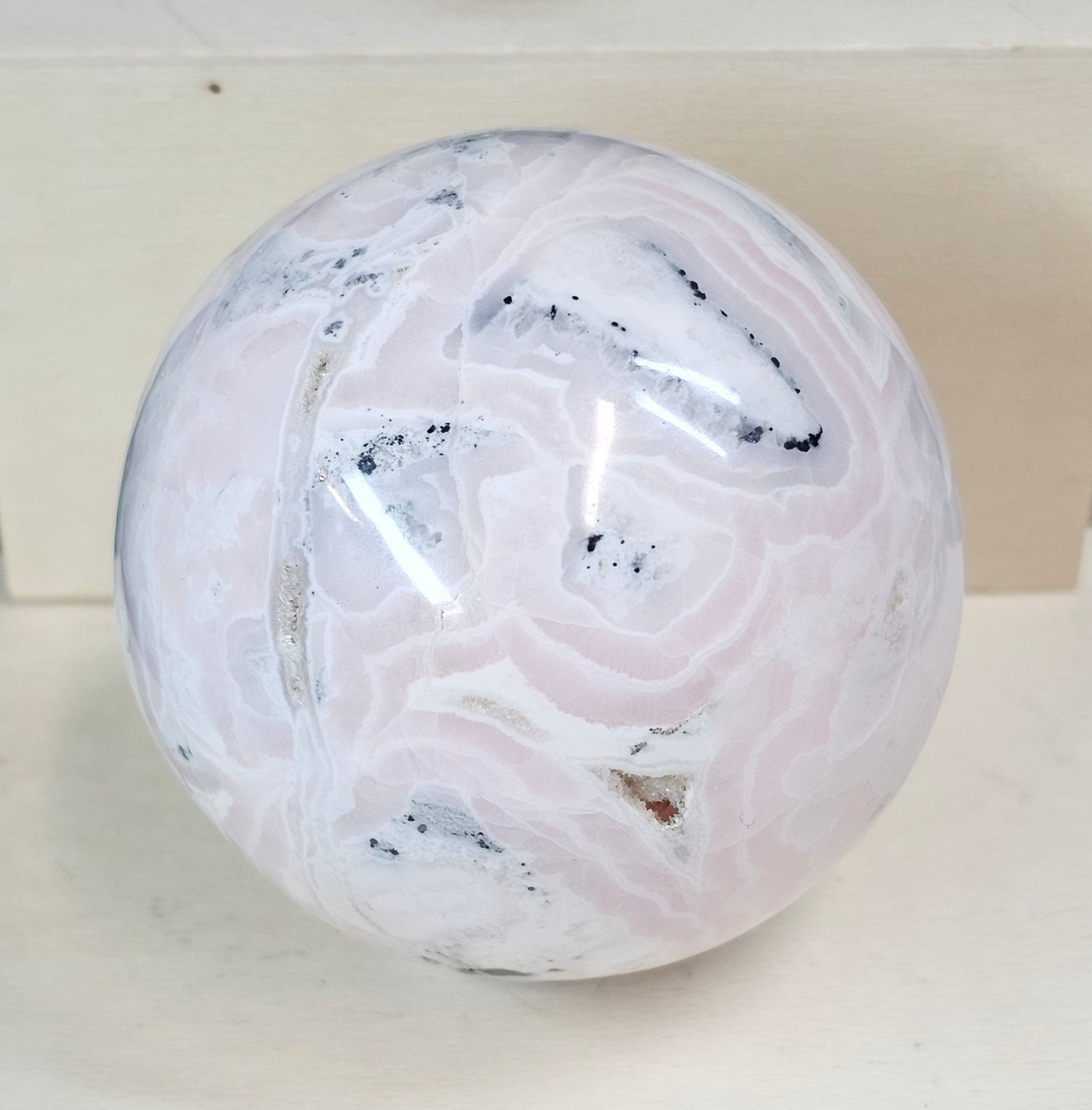 Super UV Pink Mangano Calcite Sphere (Peru)