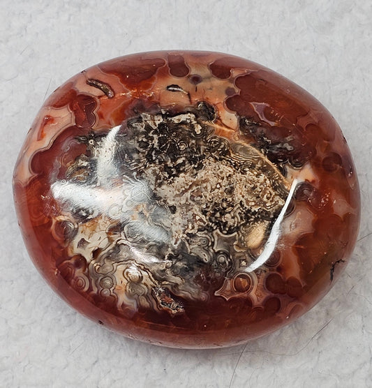 Unheated Carnelian Palm Stone B194