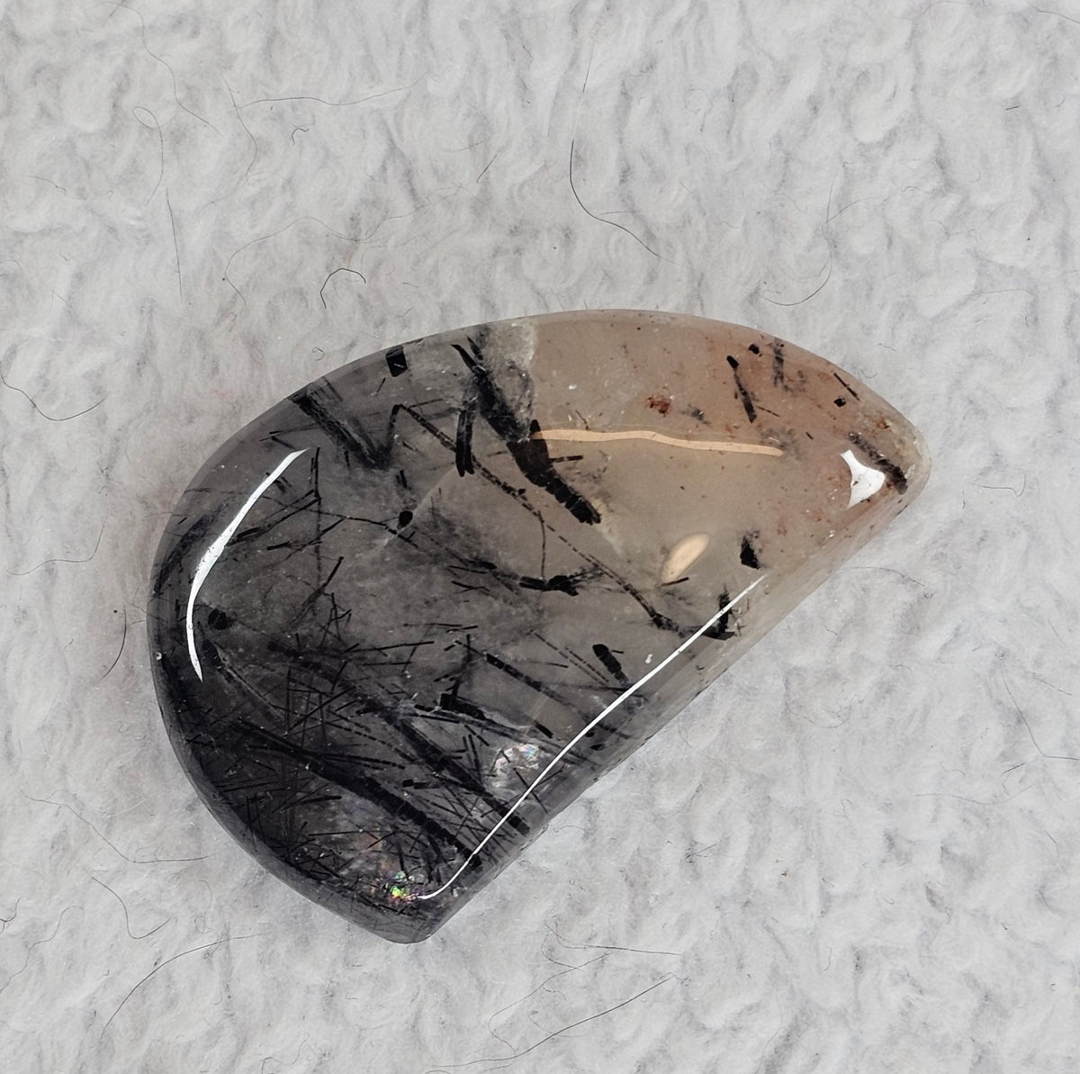 Quartz w/Tourmaline Cabochon
