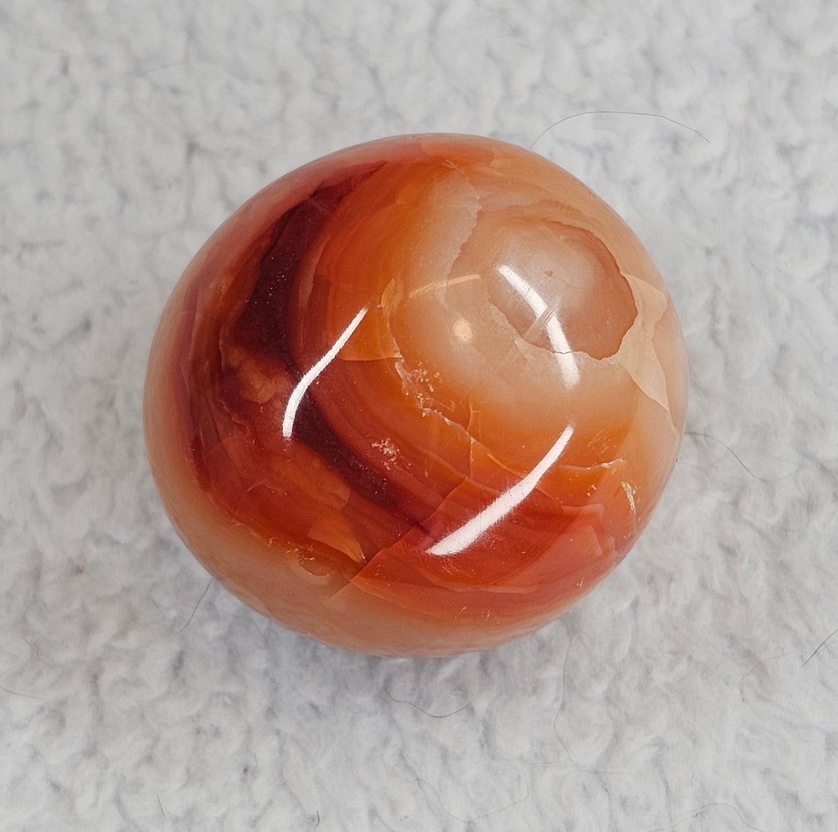 Banded Carnelian Palm Stone