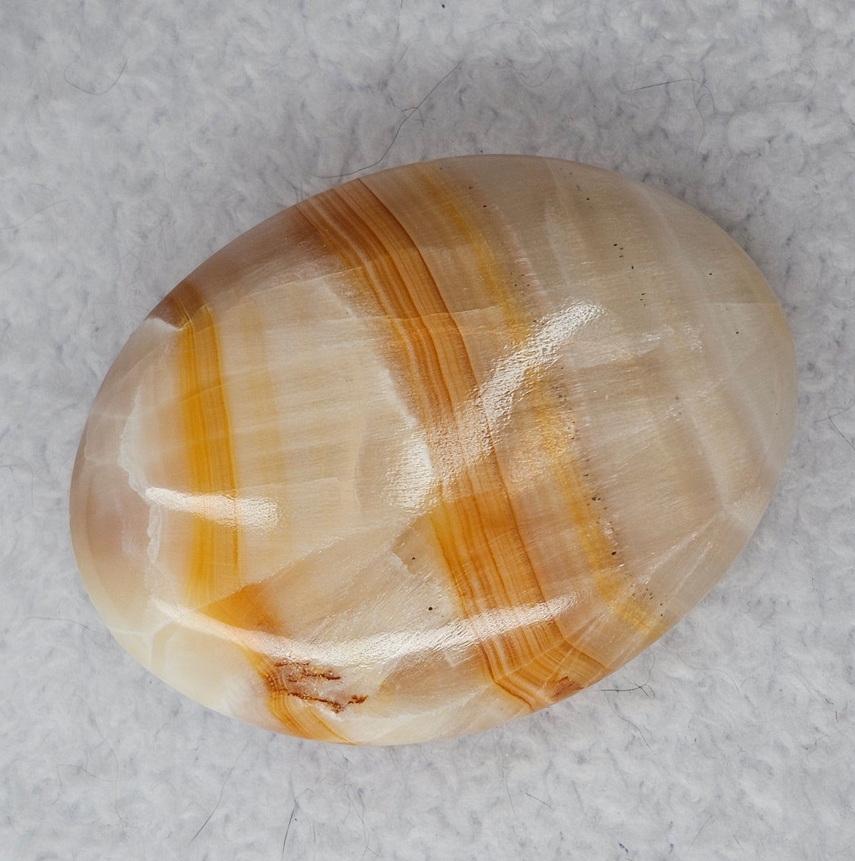 Orange Banded Calcite Palm Stones B213