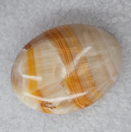 Orange Banded Calcite Palm Stones B213