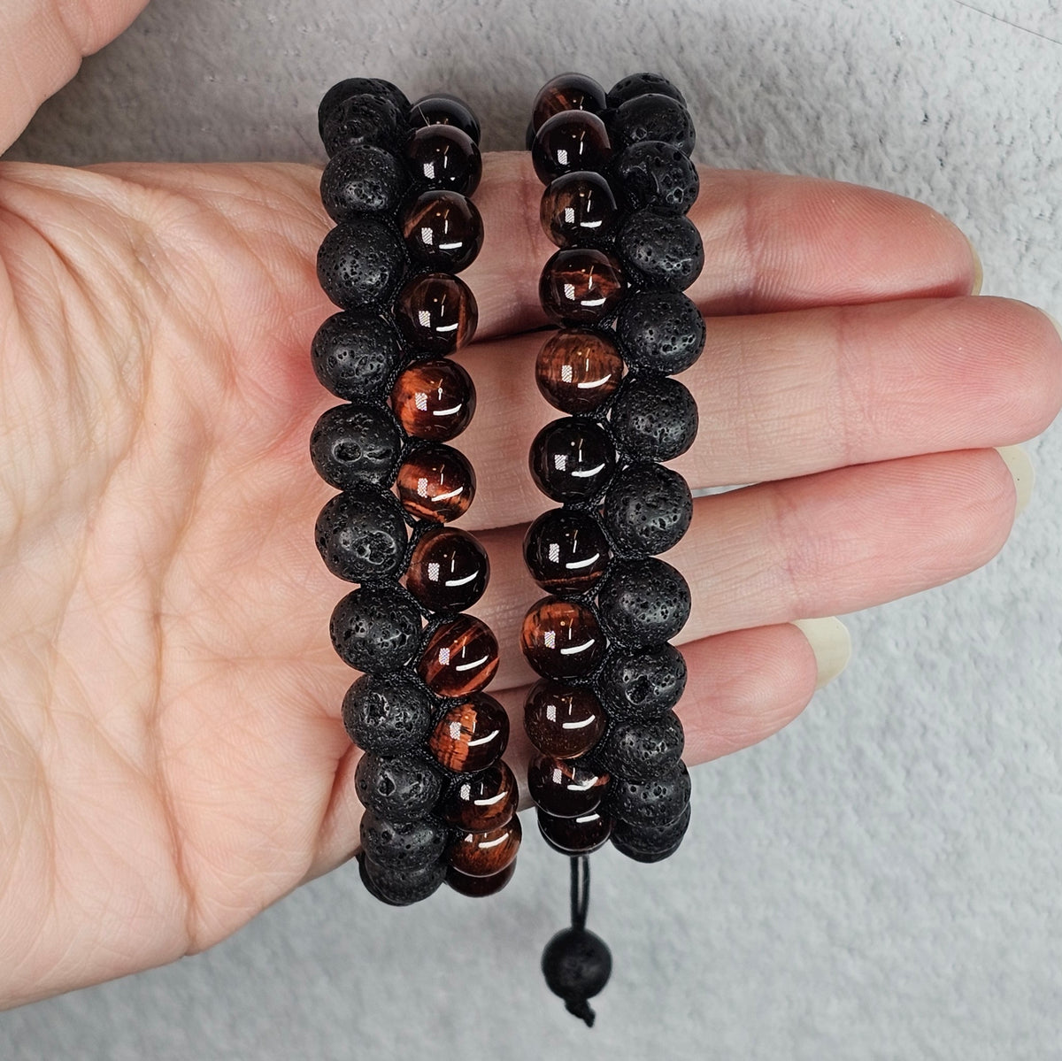 Red Tigers Eye/Lava Rock Bracelet