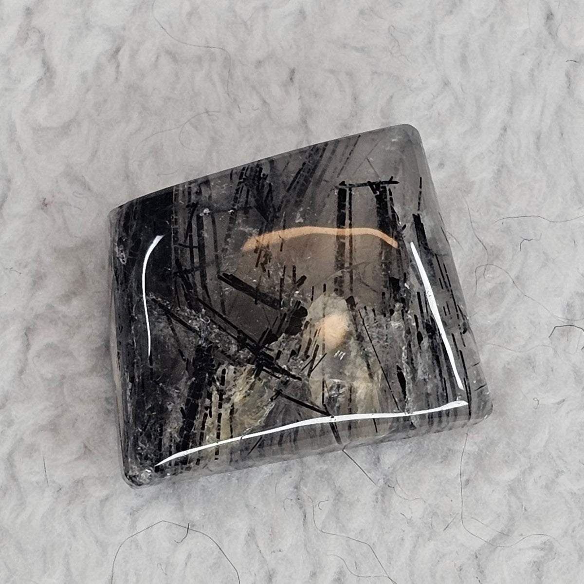 Quartz w/Tourmaline Cabochon