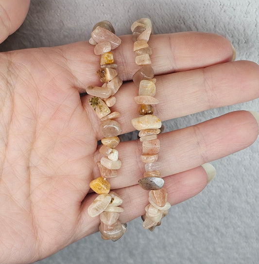 Peach Moonstone Chip Bracelet