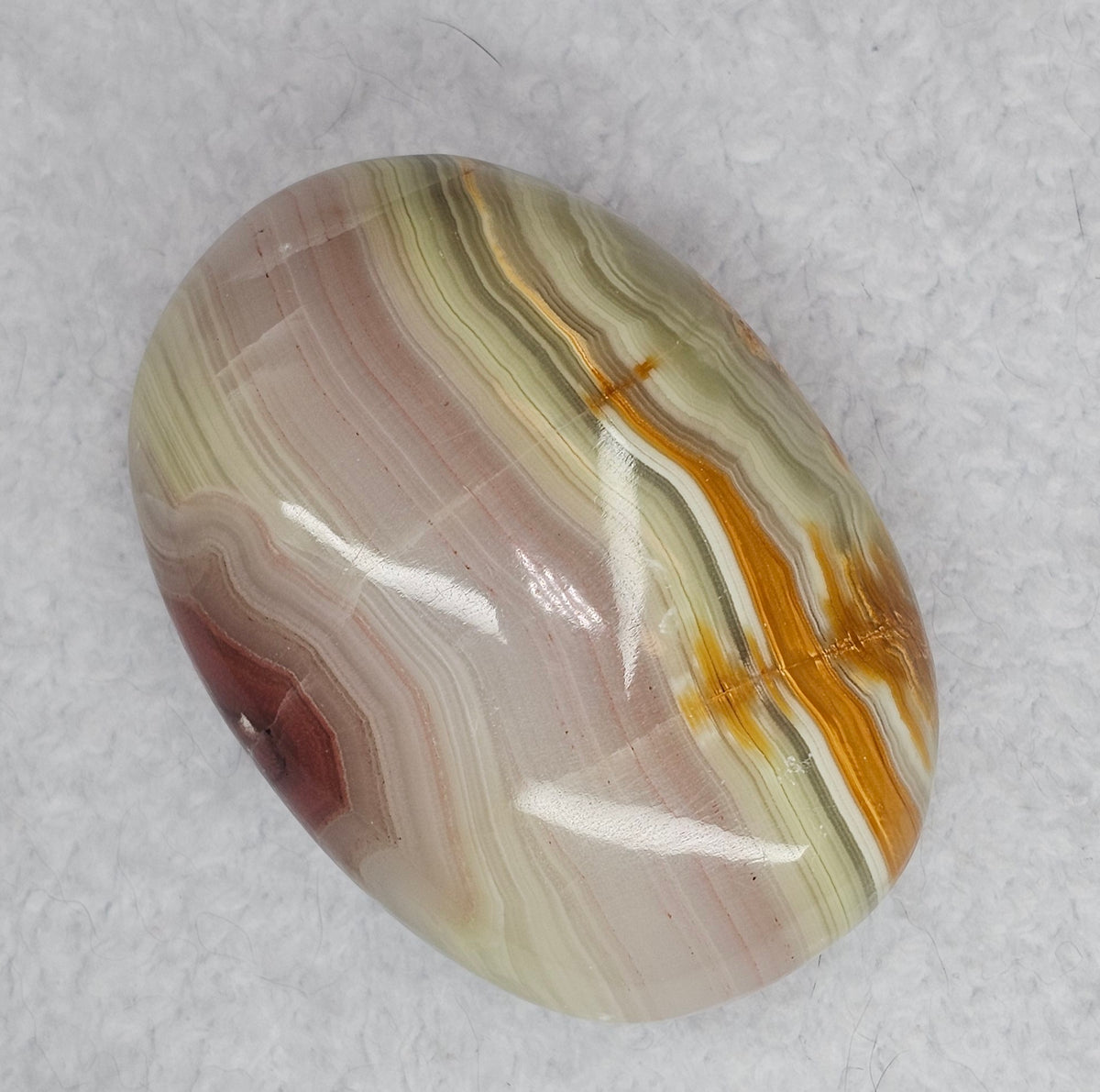 Pink Banded Calcite Palm Stones
