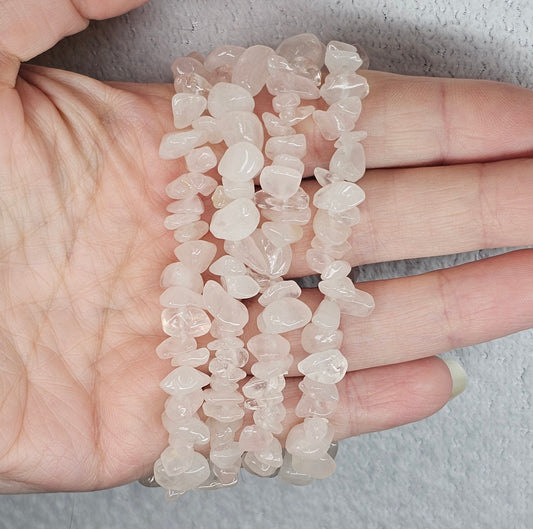 Rose Quartz Chip Bracelet