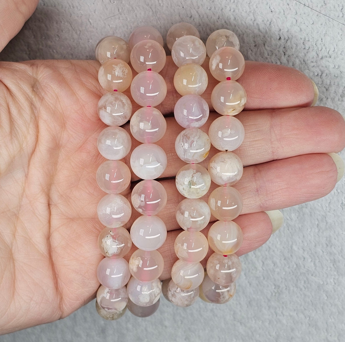 Flower Agate Bracelet - 10mm
