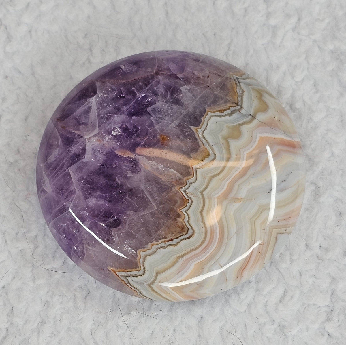 Mexican Agate with Amethyst Palm Stone