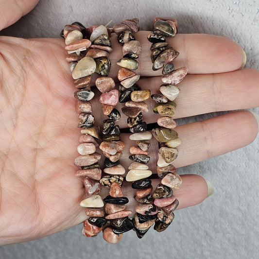 Rhodonite Chip Bracelet
