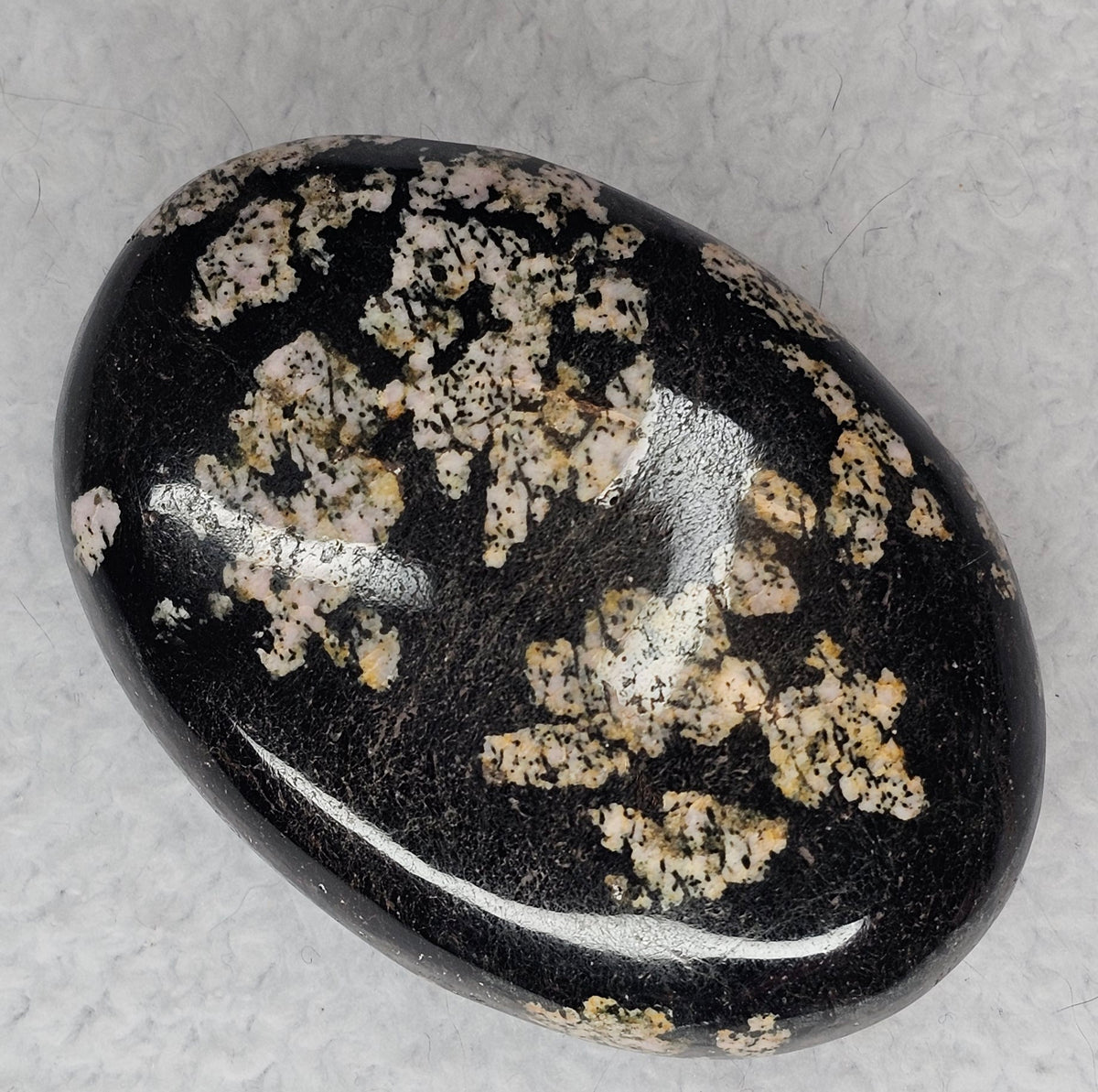 Snowflake Rhodonite Palm Stone