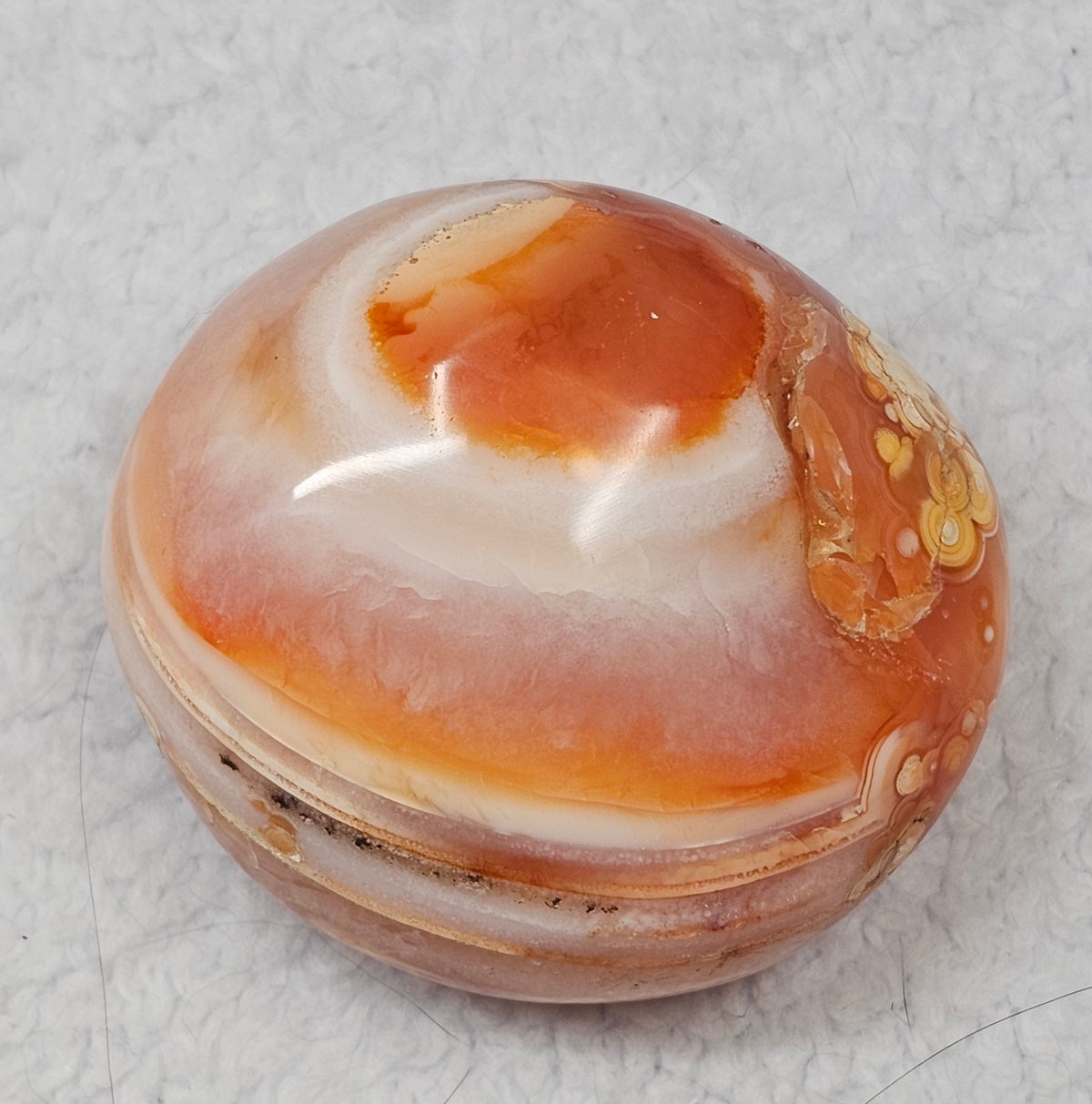 Unheated Carnelian Palm Stone