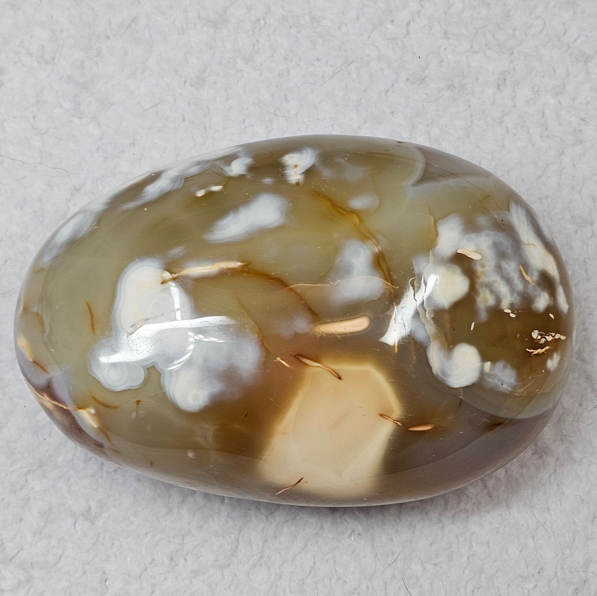 Unheated Carnelian Palm Stone