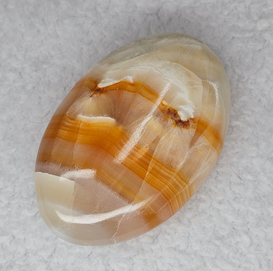 Orange Banded Calcite Palm Stones B217