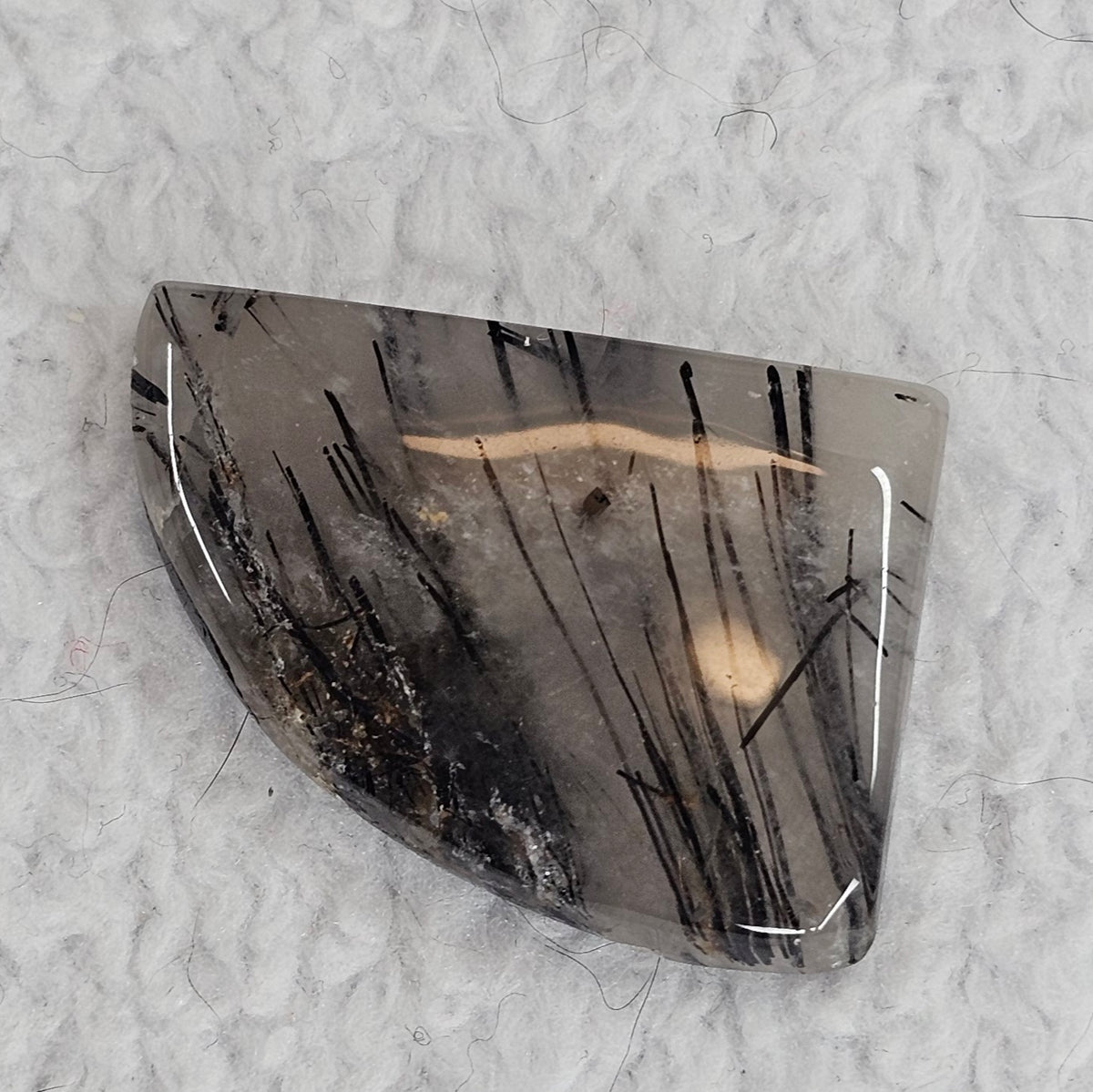 Quartz w/Tourmaline Cabochon