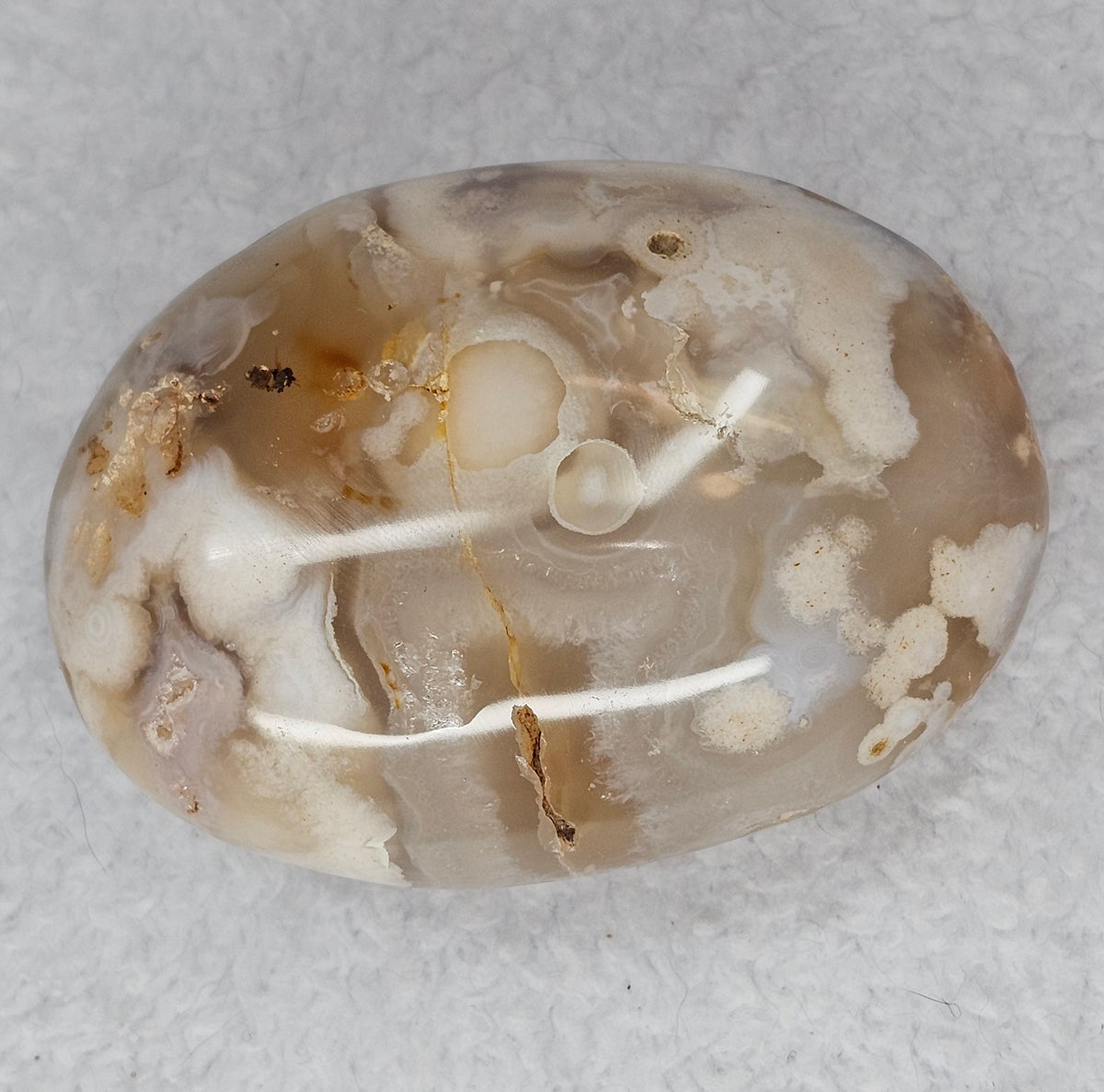 Flower Agate Palm Stones