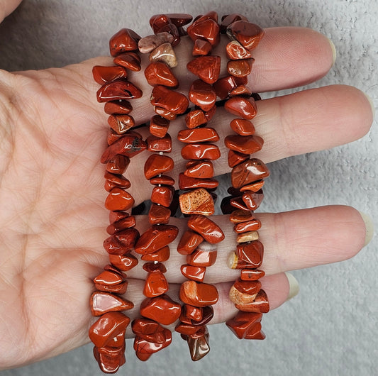 Red Jasper Chip Bracelet