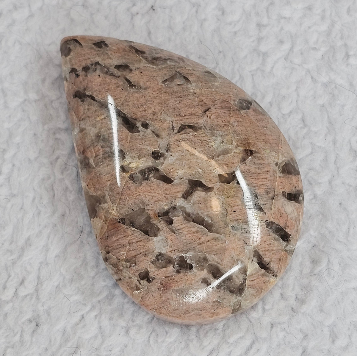Peach Moonstone & Smoky Quartz Cabochon