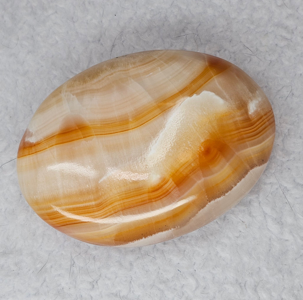 Orange Banded Calcite Palm Stones