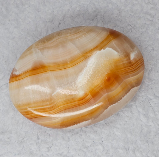 Orange Banded Calcite Palm Stones B215