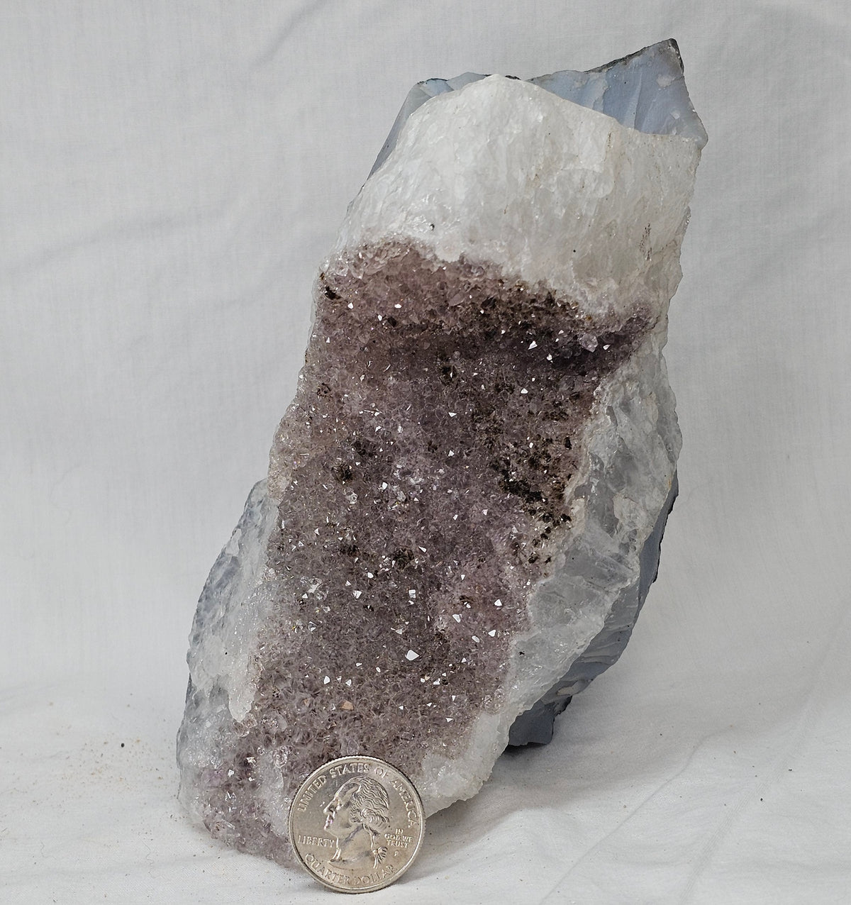 Amethyst Druzy on Banded Agate Matrix Specimen – Brazil