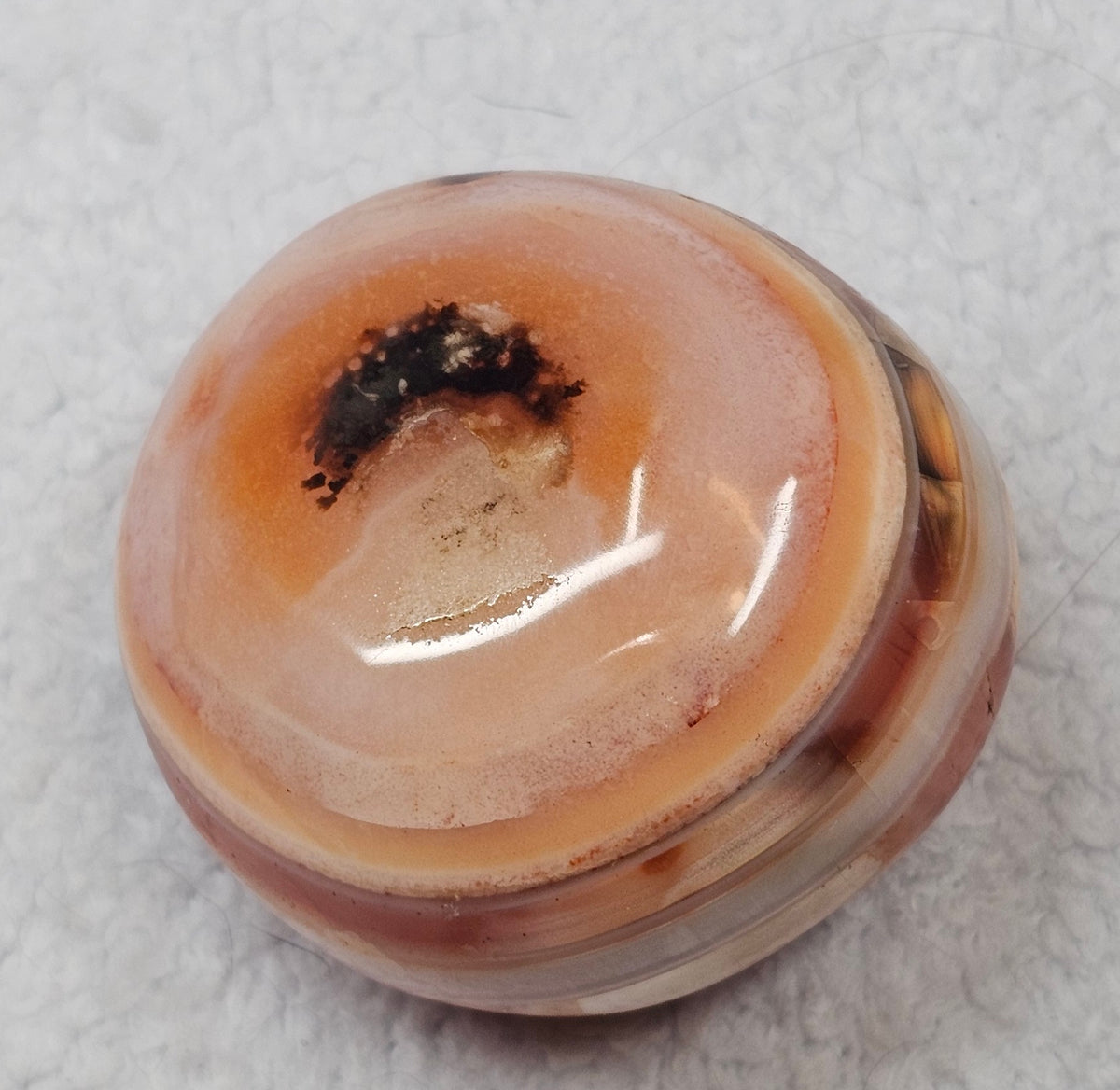 Unheated Carnelian Palm Stone