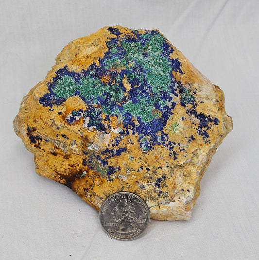 Raw Azurite Malachite Specimen on Matrix