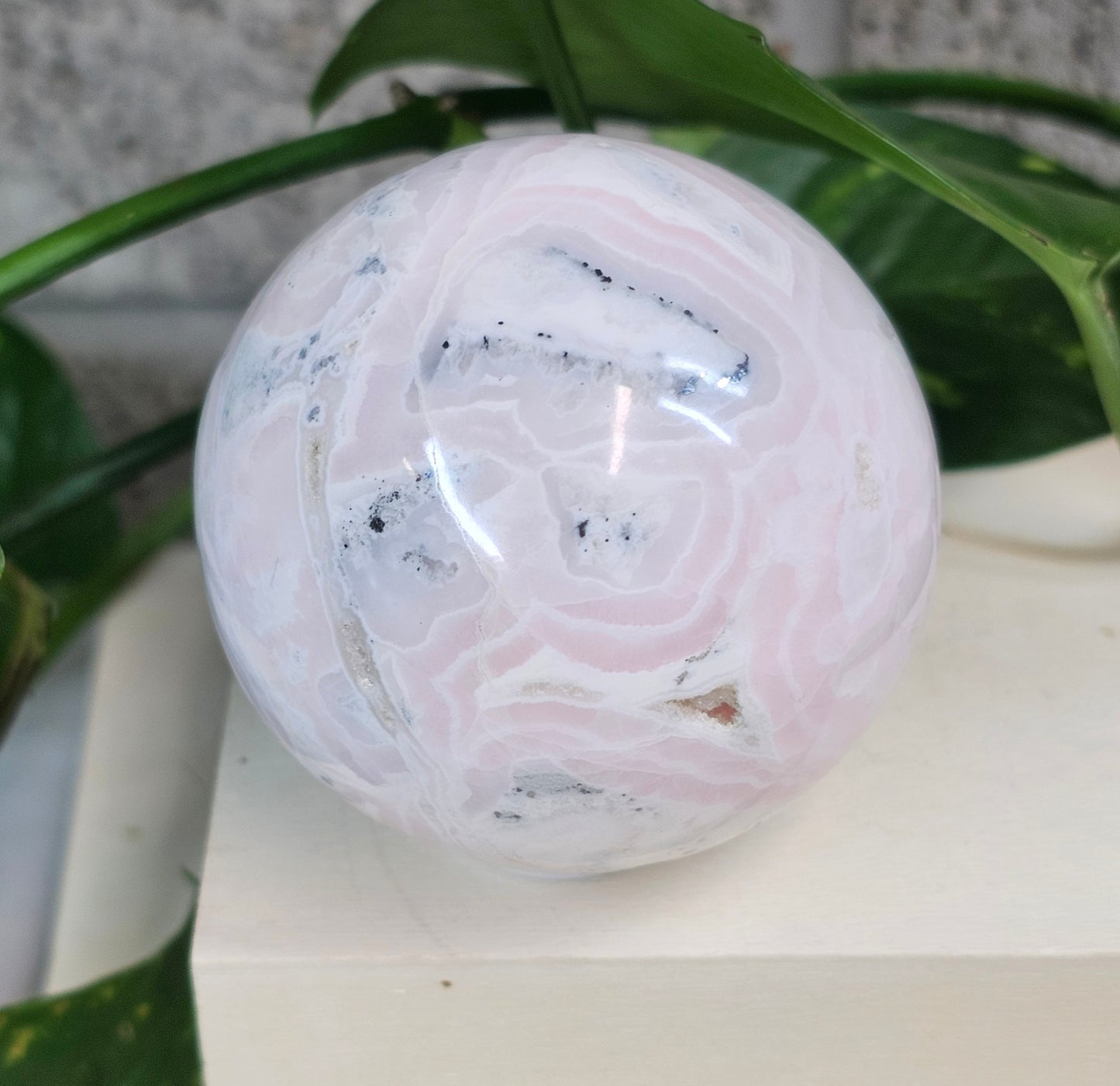 Super UV Pink Mangano Calcite Sphere (Peru)